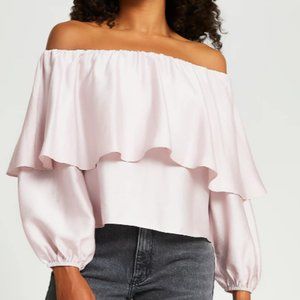 Silver/Pink'ish Layered Off The Shoulder Top